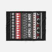 Nurse Ugly Christmas Sweater - Don't Be Tachy  Fleecedecke (Vorderseite (Horizontal))