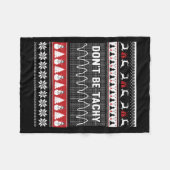 Nurse Ugly Christmas Sweater - Don't Be Tachy Long Fleecedecke (Vorderseite (Horizontal))