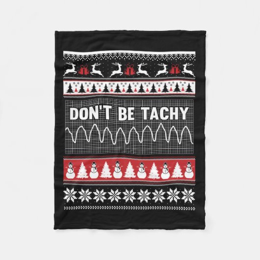 Nurse Ugly Christmas Sweater - Don't Be Tachy Long Fleecedecke (Vorderseite)