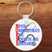NURSE Unterschätzen wahre Festigkeitsdauer nie Schlüsselanhänger (Vorderseite)