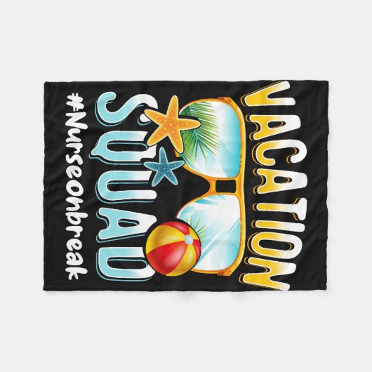 Nurse Vacation Squad Nurseonbreak Fleecedecke (Vorderseite (Horizontal))