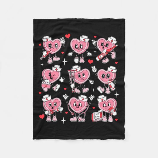 Nurse Valentine Candy Heart Er Icu Nicu Rn Nurses Fleecedecke (Vorderseite)