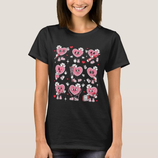 Nurse Valentine Candy Heart Er Icu Nicu Rn Nurses T-Shirt (Vorderseite)