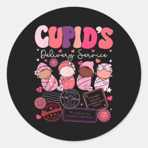 Nurse Valentine Cupid's Delivery Service Labour un Runder Aufkleber
