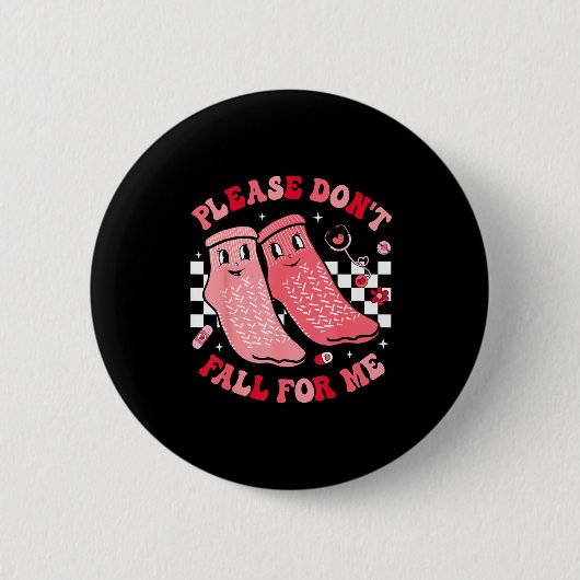 Nurse Valentine Non Slip Socks Please Don't Fall F Button (Vorderseite)