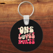 Nurse Valentine One Loved Nurse Happy Valentines D Schlüsselanhänger (Vorderseite)