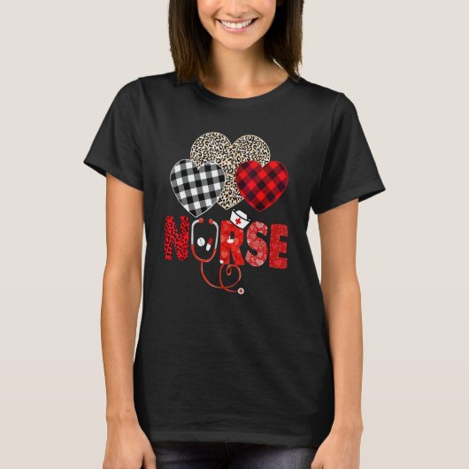 Nurse Valentine Stethoscope Nursing Valentines Day T-Shirt (Vorderseite)