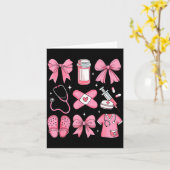 Nurse Valentines Day Coquette Bow Valentine Nurse Karte (Gelbe Blume)