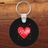 Nurse Valentines Day Heart Stethoscope 2 _1 Schlüsselanhänger (Vorderseite)