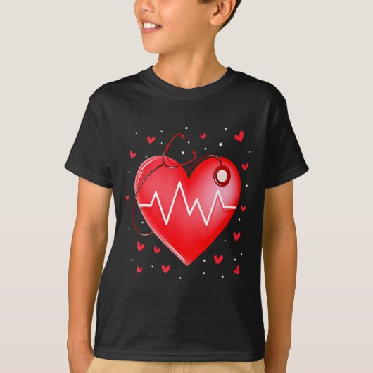 Nurse Valentines Day Heart Stethoscope 2 _1 T-Shirt (Vorderseite)