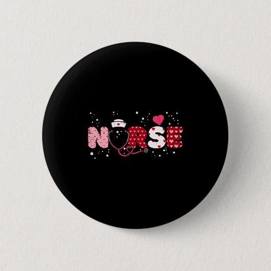Nurse Valentines Day Valentine Er Icu Nicu Rn Nurs Button (Vorderseite)