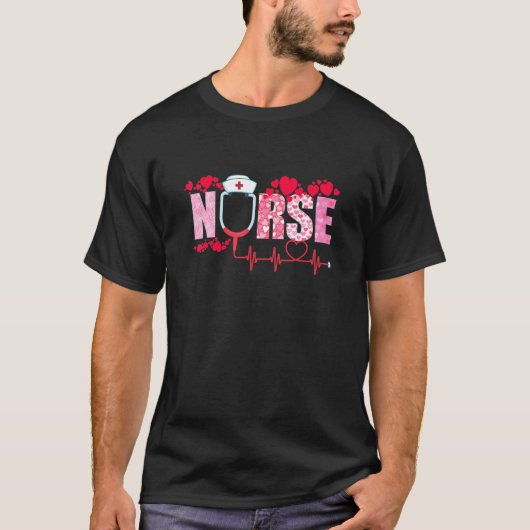 Nurse Valentines Day Valentine ER ICU NICU RN Nurs T-Shirt (Vorderseite)
