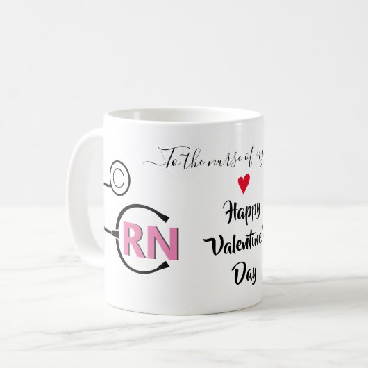 Nurse Valentinstag registriert RN Stethoskop Kaffeetasse (Vorderseite Links)