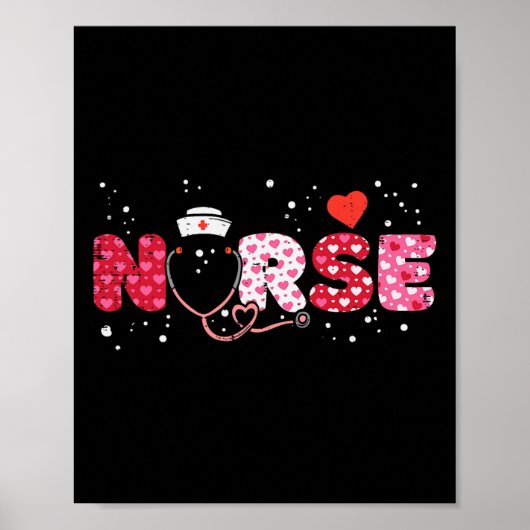 Nurse Valentinstag Valentine Scrub Top Women Scann Poster (Vorne)
