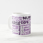 Nurse Values Purple Typography Appreciation Kaffeetasse (Vorderseite Links)