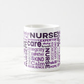 Nurse Values Purple Typography Appreciation Kaffeetasse (Mittel)