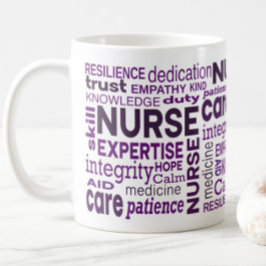 Nurse Values Purple Typography Appreciation Kaffeetasse