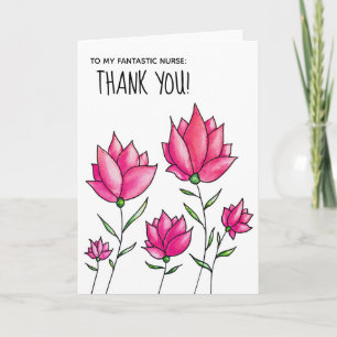 Nurse Watercolor Blume Vielen Dank Karte