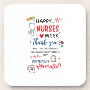 Nurse Week Schild Druckbar Anerkennung Dankeschön Getränkeuntersetzer