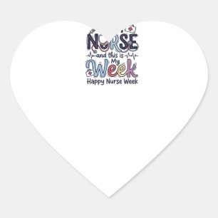 Nurse Week Vintage-Typografie-Shirt-Design_1 Herz-Aufkleber