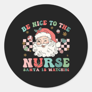 Nurse Weihnachten Shirt ist nett zum Krankenpflege Runder Aufkleber