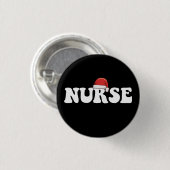 Nurse Weihnachtsmannmütze Weihnachtsnachtsnahrung Button (Vorne & Hinten)