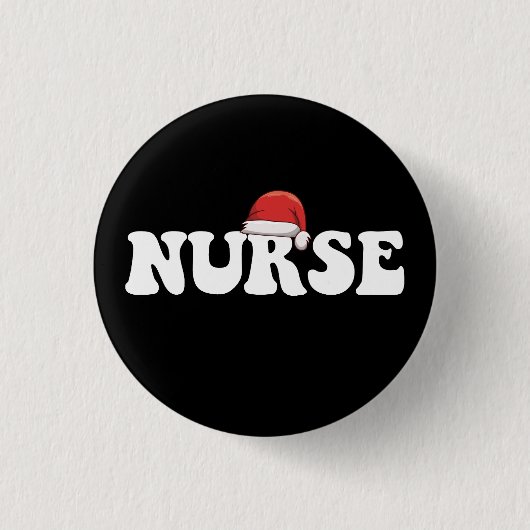 Nurse Weihnachtsmannmütze Weihnachtsnachtsnahrung Button (Vorderseite)