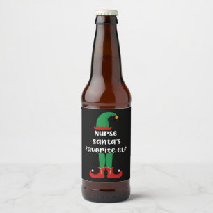 Nurse Weihnachtsmanns Lieblingself lustige Kranken Bierflaschenetikett