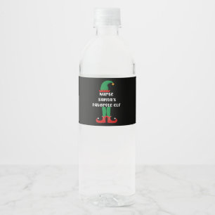 Nurse Weihnachtsmanns Lieblingself Lustige Kranken Wasserflaschenetikett