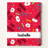 Nurse Whimsy Medizin Art Roter Name Personalisiert Notizblock (Rückseite)