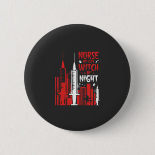 Nurse Witch Halloween Skyline Design_1 Button