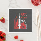 Nurse Witch Halloween Skyline Design_1 Serviette (Beispiel)