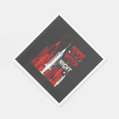 Nurse Witch Halloween Skyline Design_1 Serviette (Ecke)