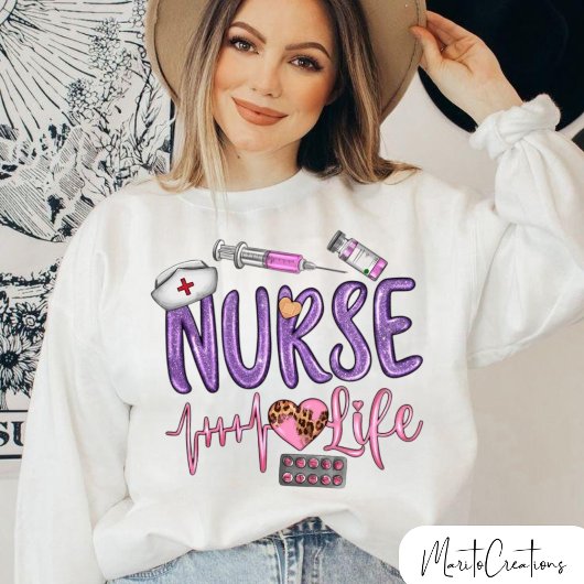 Nurse with instruments around, Nurse's Day Sweatshirt