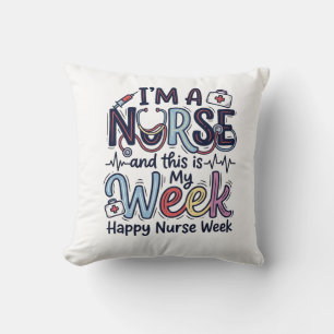 Nurse-Woche Vintage-Typografie-Shirt-Design_1 Kissen