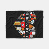 Nurseaholischer T - Shirt für Krankenschwestern Fleecedecke (Vorderseite (Horizontal))