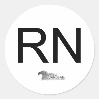 Nurseguardianlogo, RN Runder Aufkleber