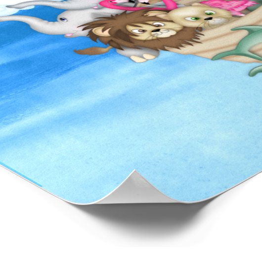 NURSERY CUSTOM  Noahs Ark  RAINBOW MURAL Poster (Ecke)