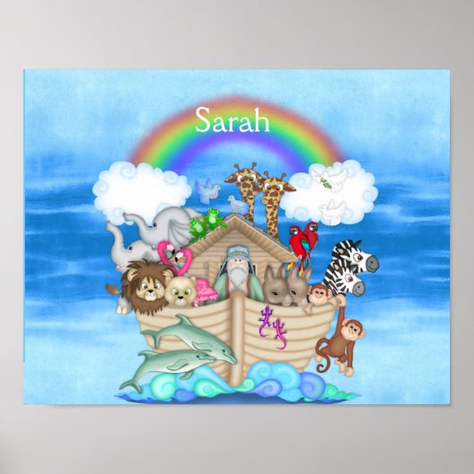 NURSERY CUSTOM  Noahs Ark  RAINBOW MURAL Poster (Vorne)