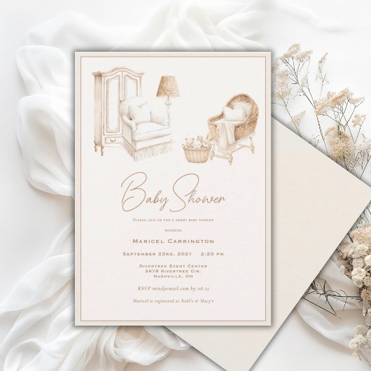 Nursery Neutral Baby Shower Invitation Einladung