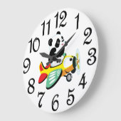 Nursery Panda Bear Große Wanduhr (Winkel)