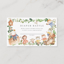 Nursery Rhymes Baby Shower Diaper Raffle Ticket Begleitkarte