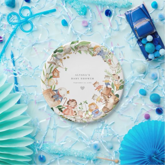 Nursery Rhymes Baby Shower Paper Plates Pappteller (Party)