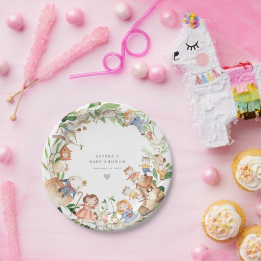 Nursery Rhymes Baby Shower Paper Plates Pappteller (Party)