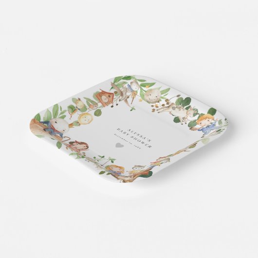 Nursery Rhymes Baby Shower Paper Plates Pappteller (Gewinkelt)