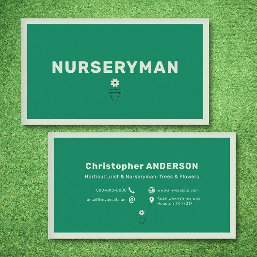Nurseryman - Minimalist Visitenkarte