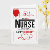 Nurse's Birthday Red Balloon Karte (Gelbe Blume)