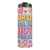 Nurses Call Shots Playful Cartoon Thermosbecher (Vorderseite)