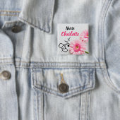 Nurses Custom Name Pink Daisy Floral Button (Beispiel)