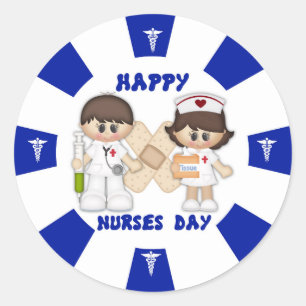 Nurses Day Classic Round Sticker, glänzend Runder Aufkleber